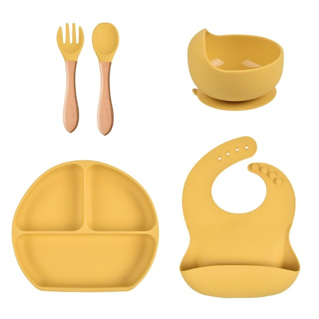Children's Silicone Dinner Plate, Bowl & Spoon Set - Xenme International