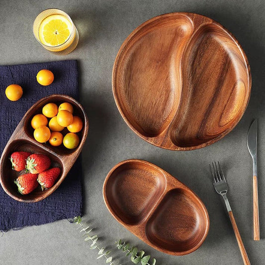 Walnut Wooden Partitioned Fruit Tray from Xenme International