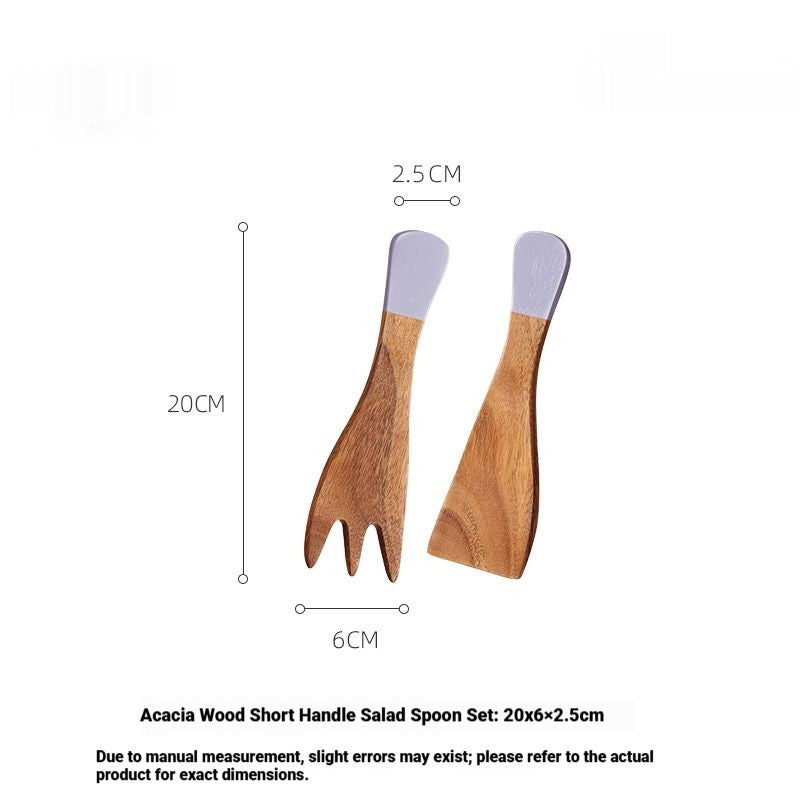 Acacia Wood Salad Spoon & Fork Set - Xenme International