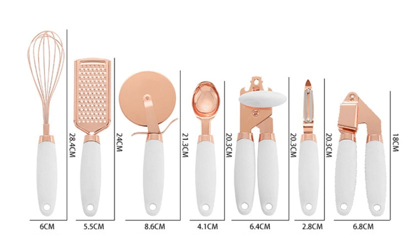 Copper Cutlery Rack & Peeler Gadget Set - Xenme International