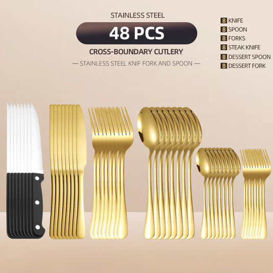 48-Piece Stainless Steel Tableware Set - Xenme International