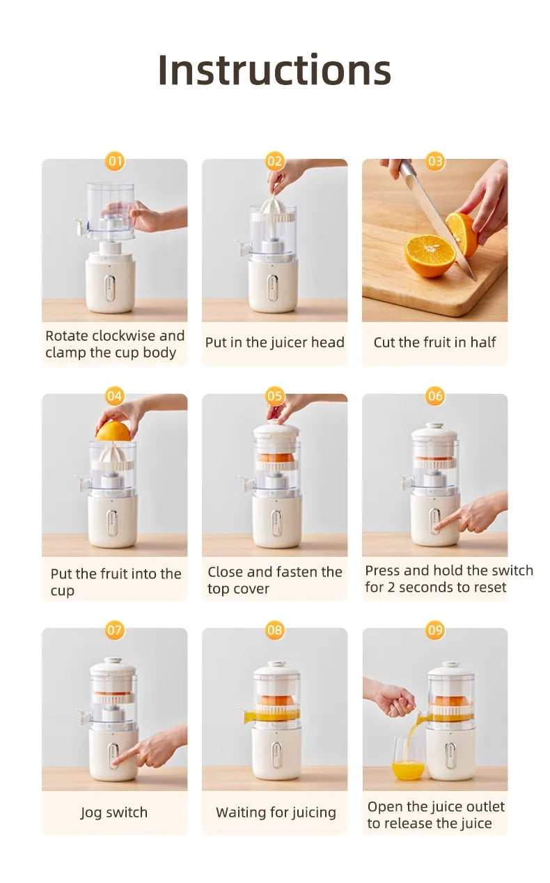 Portable Wireless Electric Citrus Juicer - Xenme International