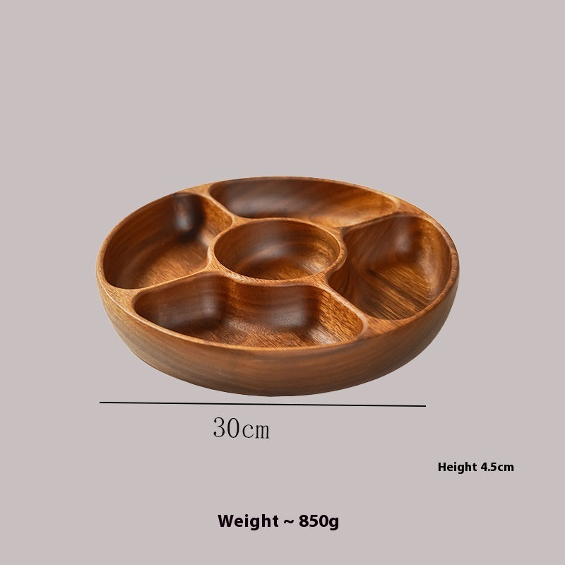 Walnut Wooden Partitioned Fruit Tray - Xenme International
