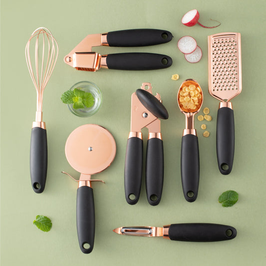 Copper Cutlery Rack & Peeler Gadget Set - Xenme International