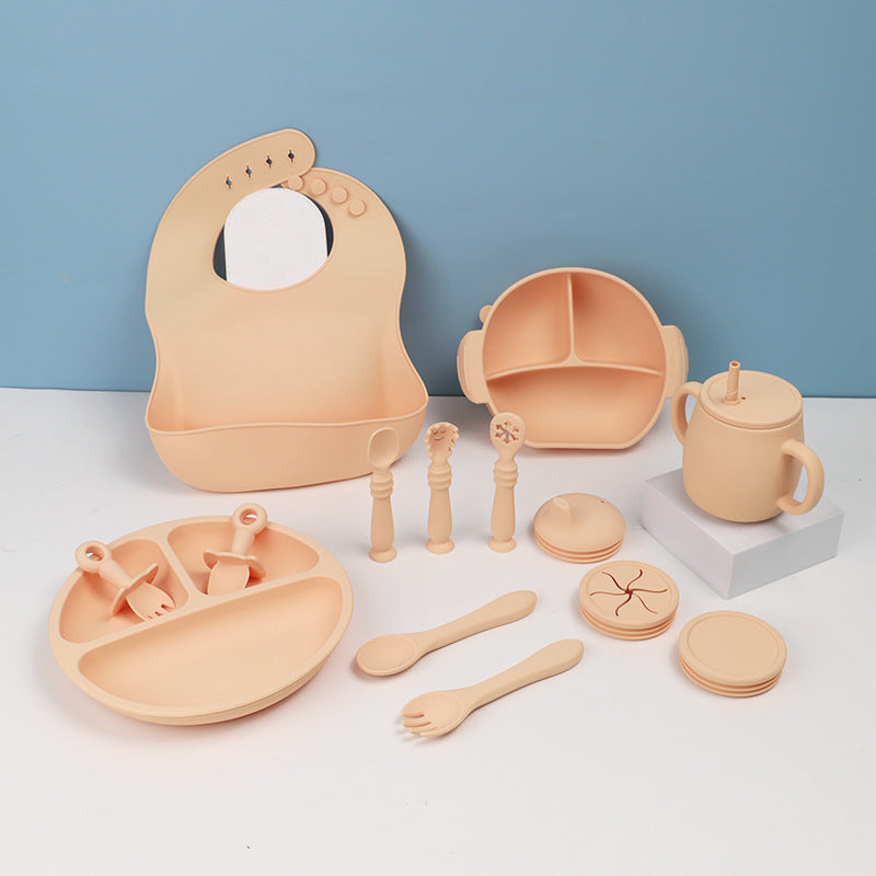 Silicone Baby Feeding Tableware Set, 15-Piece - Xenme International