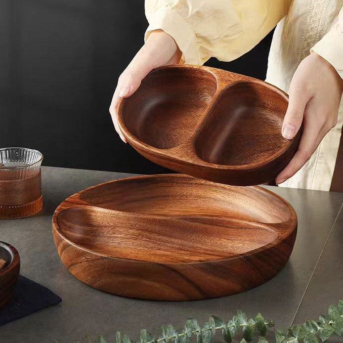Walnut Wooden Partitioned Fruit Tray - Xenme International