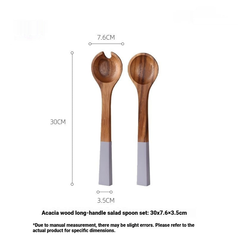 Acacia Wood Salad Spoon & Fork Set - Xenme International