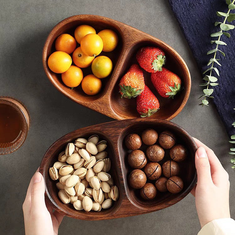 Walnut Wooden Partitioned Fruit Tray - Xenme International