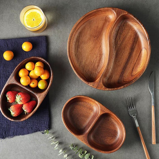Walnut Wooden Partitioned Fruit Tray - Xenme International