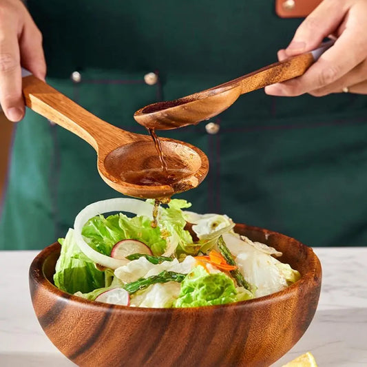 Acacia Wood Salad Spoon & Fork Set - Xenme International