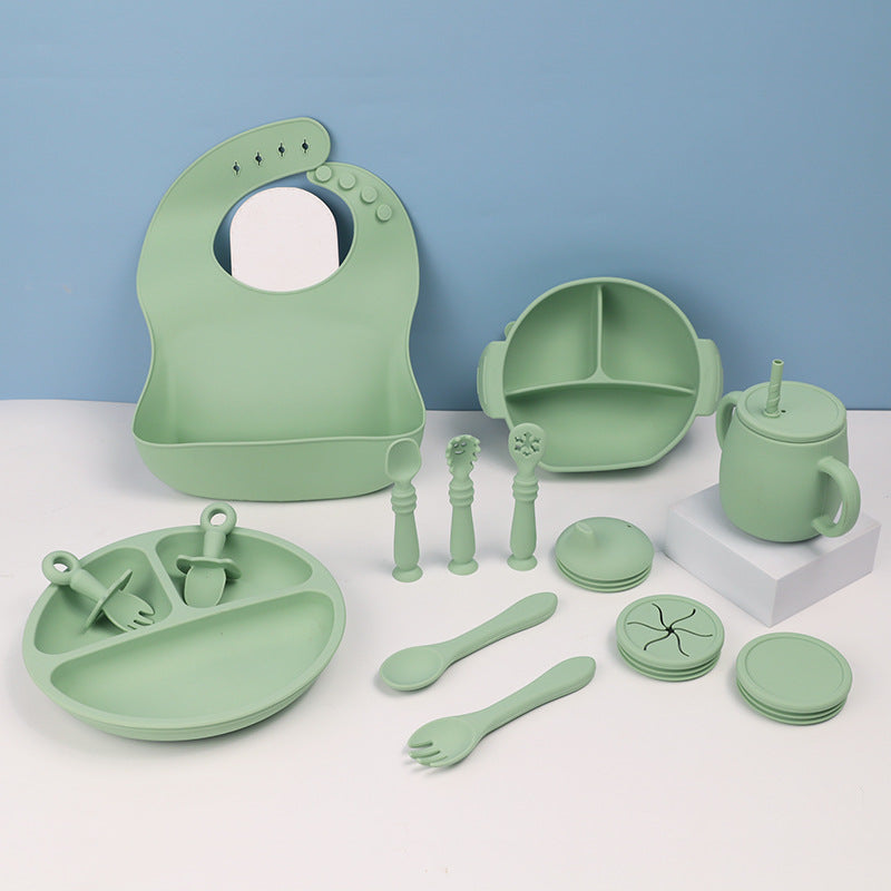 Silicone Baby Feeding Tableware Set, 15-Piece - Xenme International